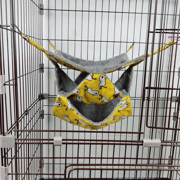 Petaurus Breviceps Warm Double Layered Hammock Three Layer Pet Hanging Squirrel Sleeping Bag Pet Supplies Hamster Hammock 3