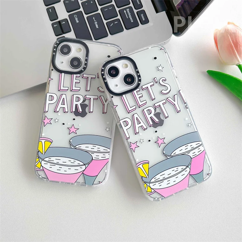 cute iphone xr cases שמח מסיבת חמוד ברור טלפון מקרה עבור iphone 13 12 11 פרו מקסימום 7 8 בתוספת X XR XS מקסימום כיסוי קריקטורה סיליקון מקרים עמיד הלם Funda cute iphone 11 cases