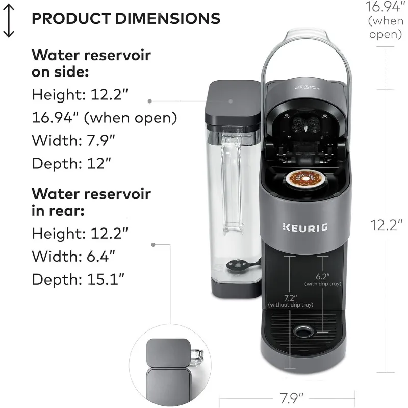 Keurig&reg; K-Supreme Single Serve K-Cup Pod Coffee Maker, MultiStream Technology, Gray