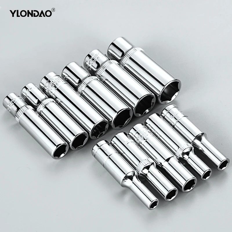 

1Pcs 1/2" Inch Drive Long Hex Socket Head Deep Sockets 12.5mm Square Hole Machine Auto Repair Ratchet Wrench Tool 78mm Length