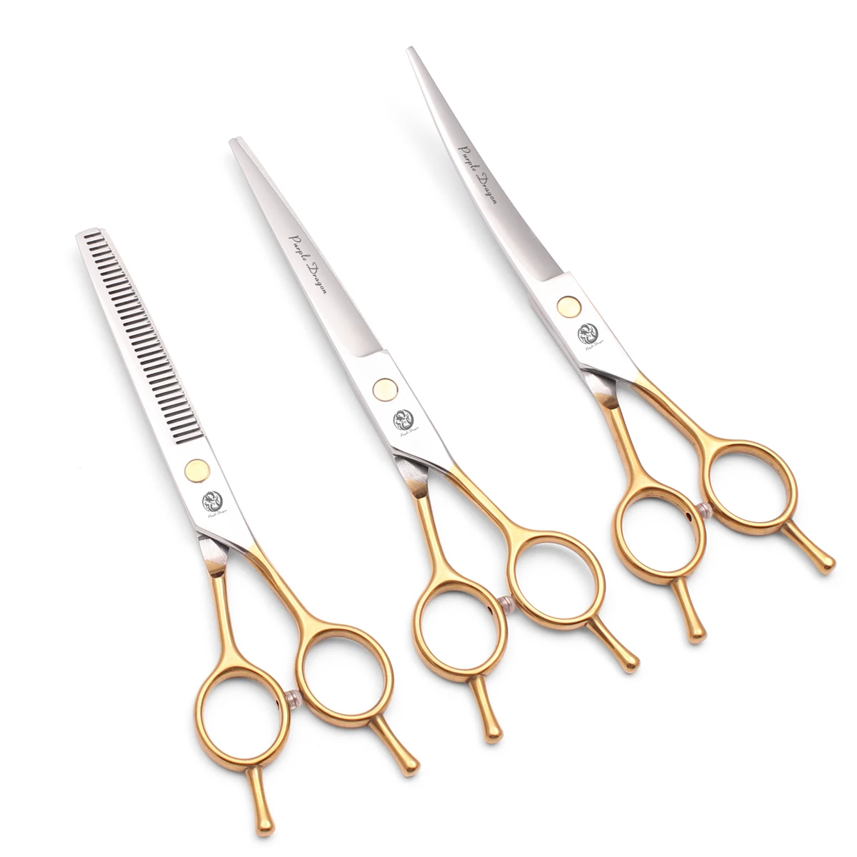 Purple Dragon Grooming Scissors Stainless Scissors for Dogs Straight Shears Curve Pet Thinning Shears ing Z3097