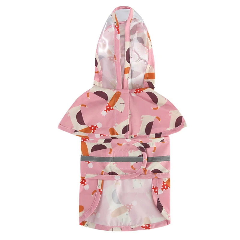 Four-legged Raincoat With Hood For Dogs