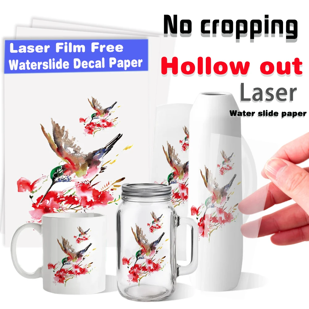 10 A4 Imprimante Laser Transparent Adhésif Autocollant Film Feuilles 80mic X