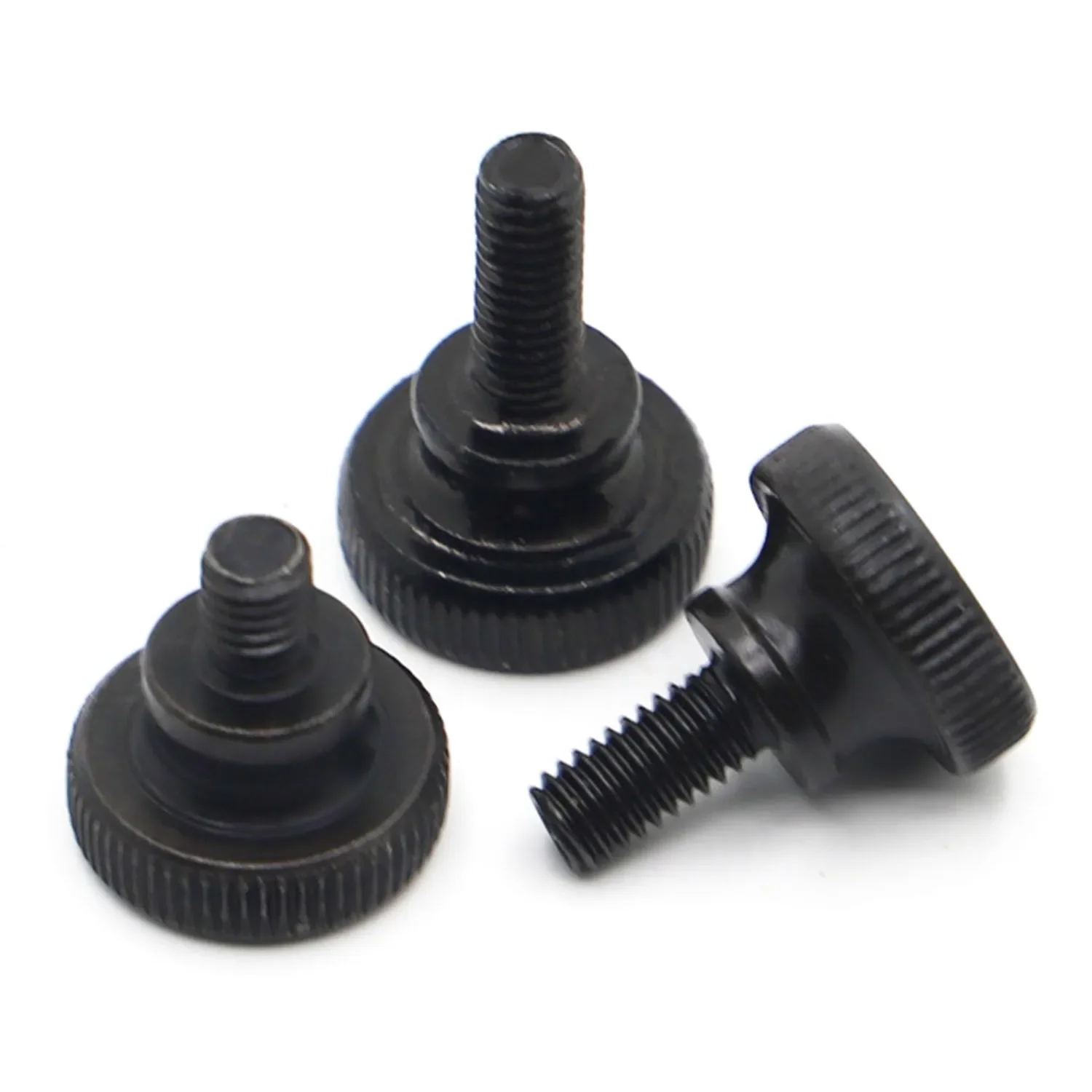 GB834 Black Steel Knurled Thumb Screw Hand Tightening Screws for Curtain Wall Glass Lock