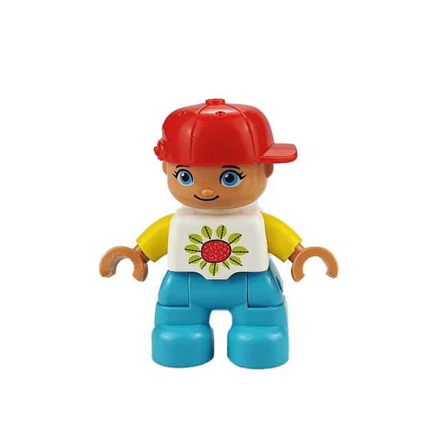 Big Size Action Figures City Princess Policemen Family Building Block Doll Character Accessory Toys Assembly Children Kids Gift Red Hat Boy