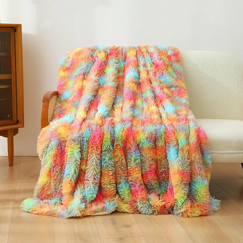 

Soft Long Plush Shaggy Throw Blanket Fluffy Faux Fur Bedspread Blankets Bed Sofa Office Sleeping Blanket