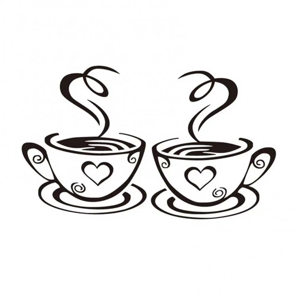 Coffee Wall Stickers for Kitchen Decorative Stickers Vinyl Wall Decals DIY Home Decor Dining Room Shop Bar
