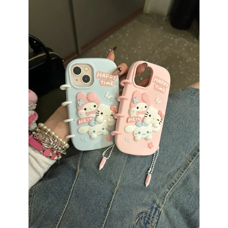 

Hello Kitty Sanrio Anime Kawaii Phone Case for IPhone 15 14 13 Pro Max Cute Cartoon Protective Back Cover Gifts for Girls