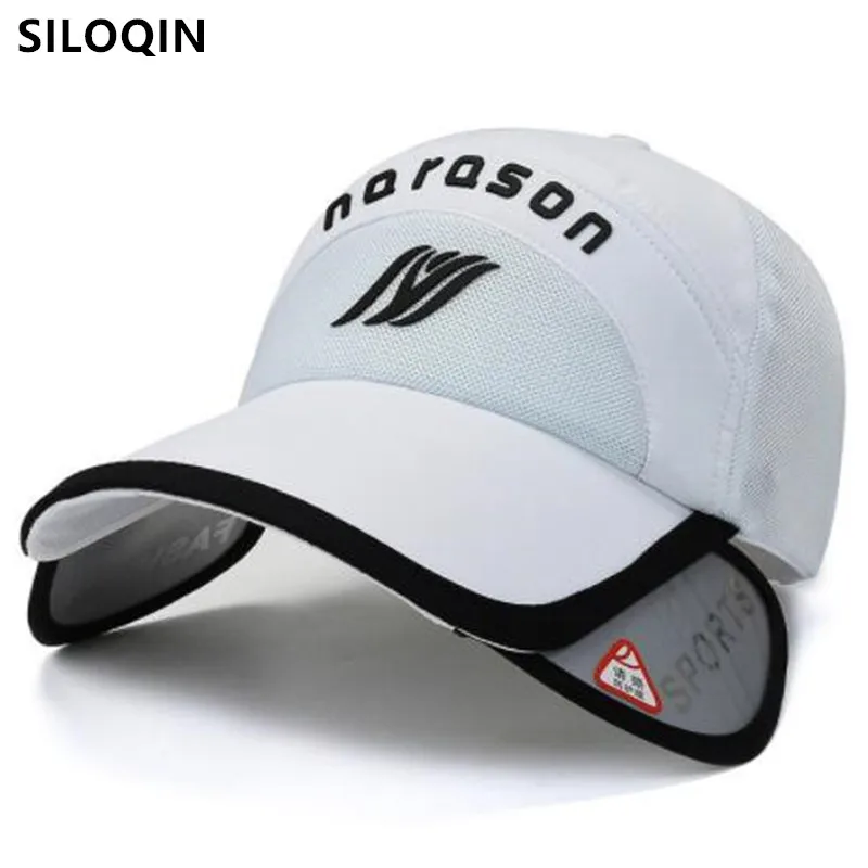 

SILOQIN Novel Retractable Brim Baseball Caps For Men Women NEW Summer Mesh Breathable Fishing Hats Snapback Cap Travel Beach Hat