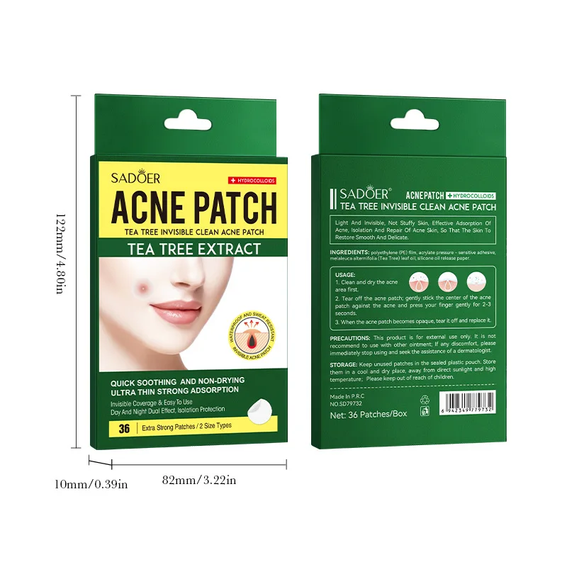 SADOER Invisible Acne Patches Removal Pimple Anti-Acne Hydrocolloid Patches Spots Marks Concealer Repair Sticker Waterproof