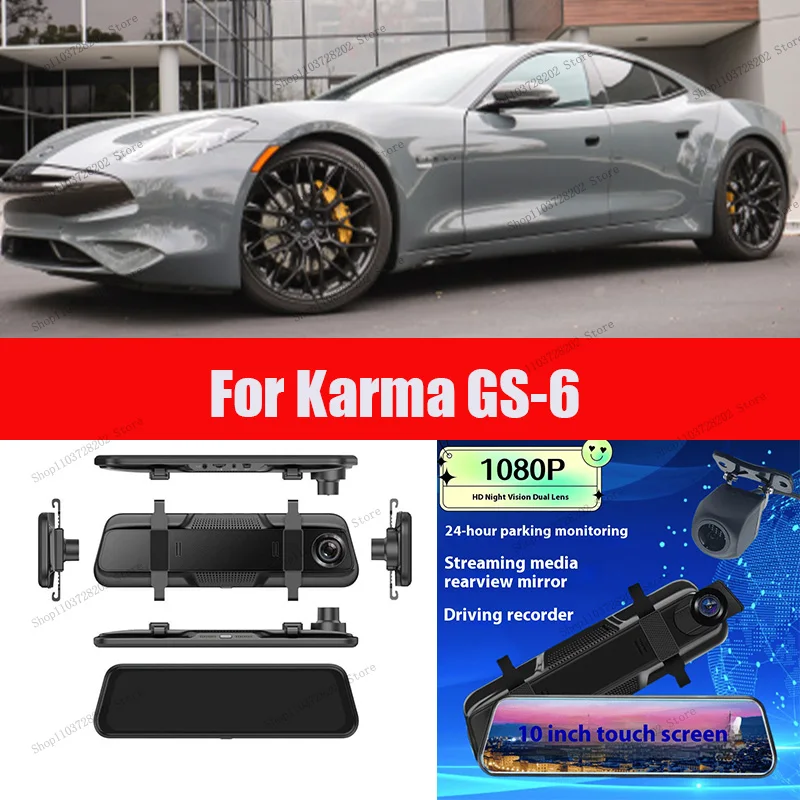 

For Karma GS-6 4K WIFI GPS Car Dvr Mirror Dash CamDual Lens Dashcam Drive Recorder Stream RearView Mirror IPS Screen Camera