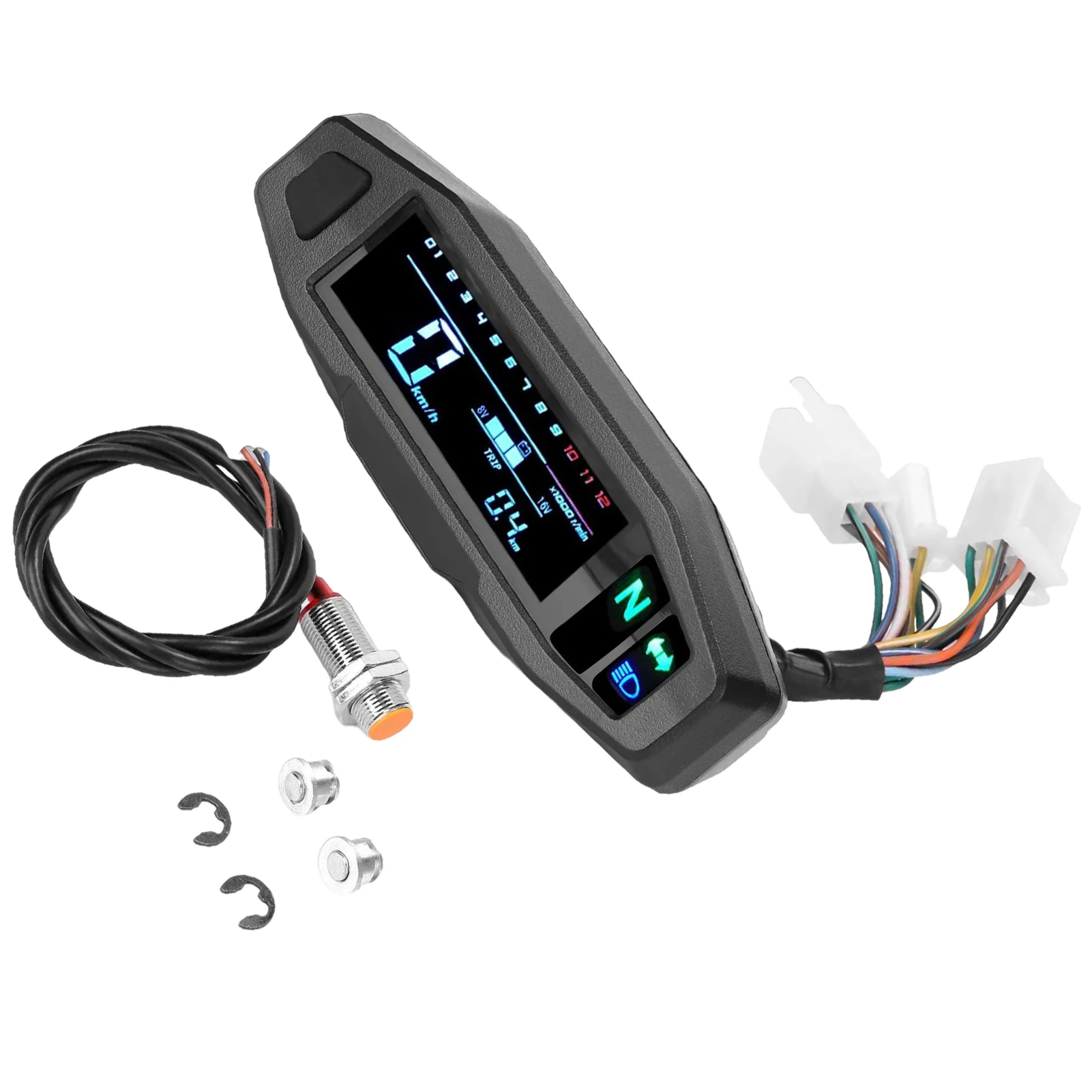 Waterproof Motorcycle Tachometer Adjustable Motorcycle Oil Gauge Digital Dashboard Instrument Turn Signal Light Indicator