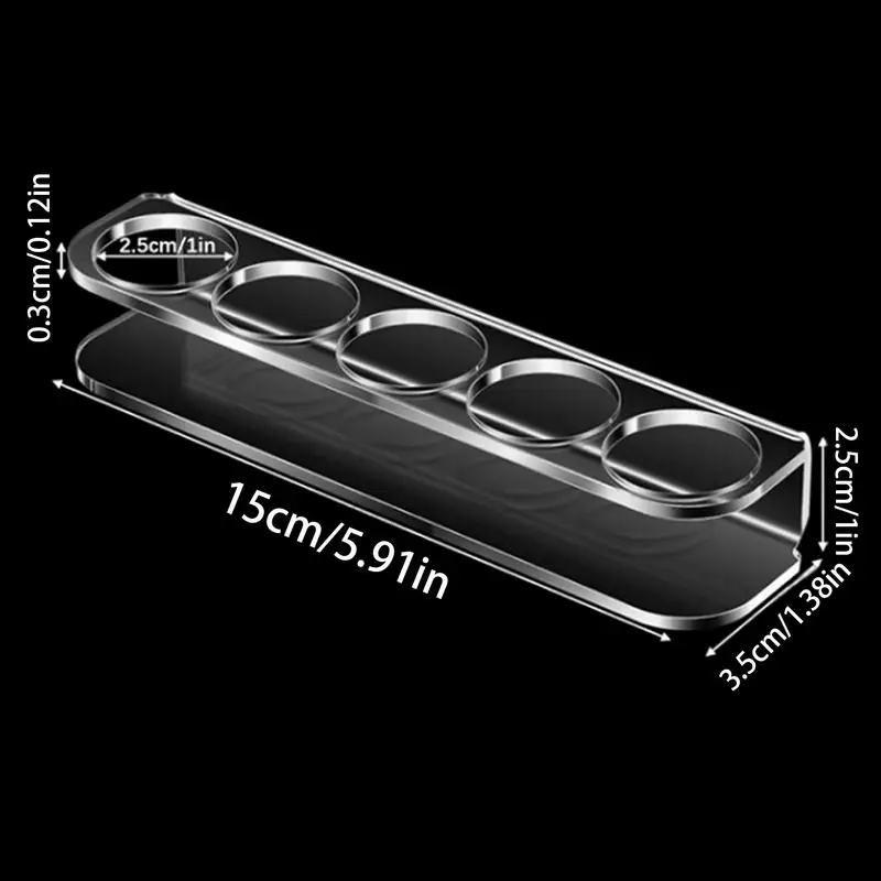 Small Vial Holder For Refrigerator 2 Pack Vial Bottle Wall Storage Racks 5 Slots Acrylic Fridge Bottle Shelf With 4 Double Sided 6