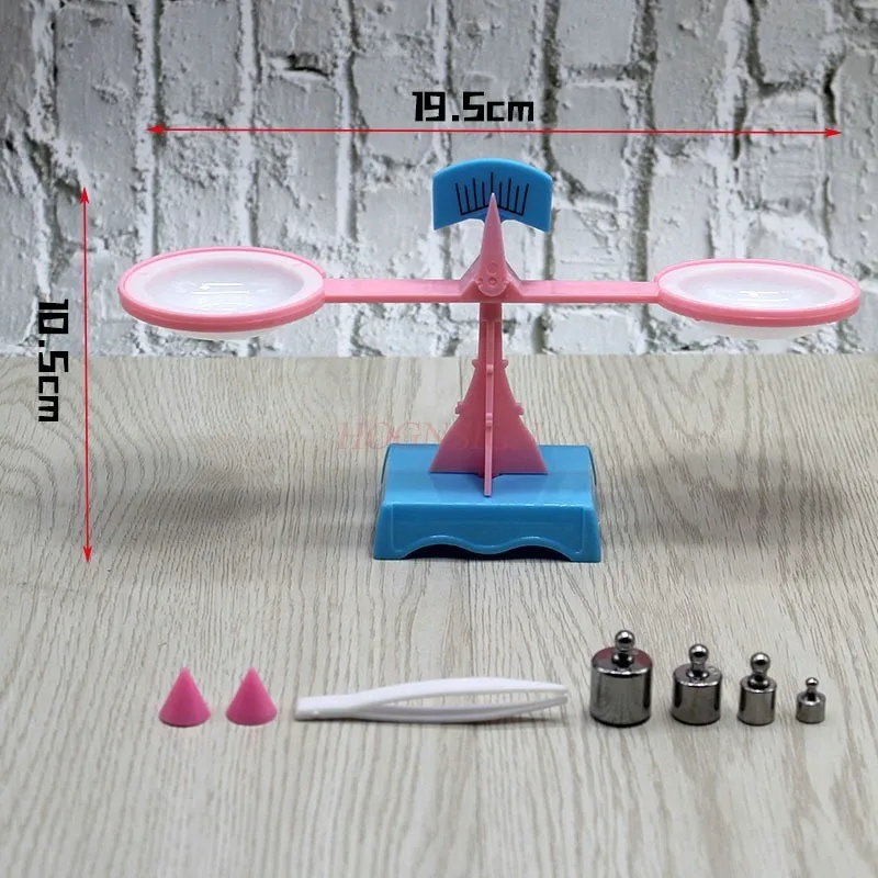1세트 간단한 소형 물리학 장비, 과학적 측정, 트레이 저울, 학생 실험용 무게, 어린이용 저울,