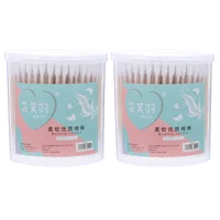 2 Boxes of 400Pcs Double Spiral Tips Cotton Swabs With Strong Paper Sticks Cleaning Swab Sticks White (200Pcs in 1 Box) 2