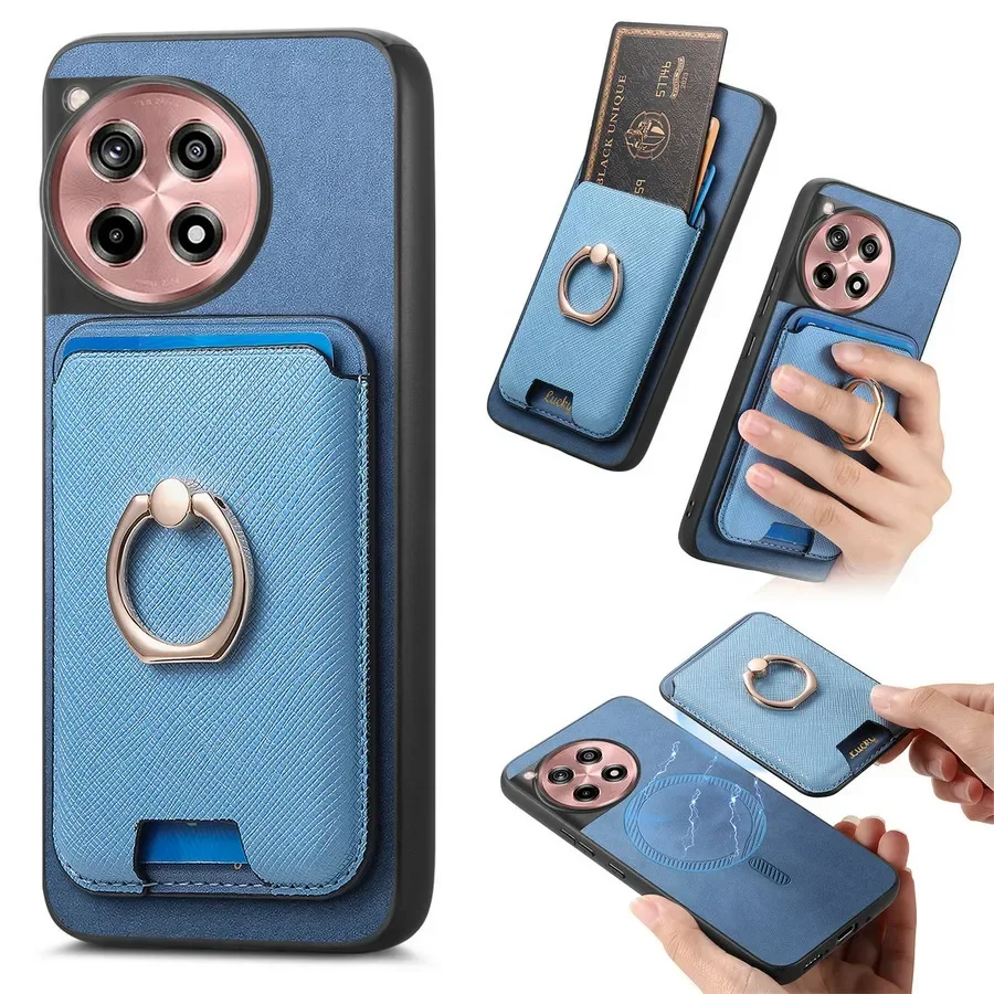 Enhanced MagSafe-Compatible 2-in-1 Detachable Leather Card Case and Back Cover