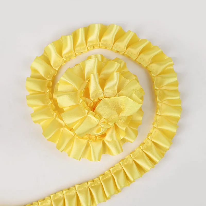 3 Yards Rüschen einseitiger Satinbandbesatz 40 mm Nähen Mi Puppenkleid Handwerk Applikation DIY Nähen Handwerk Heimdekoration Lieferungen – Detail 9