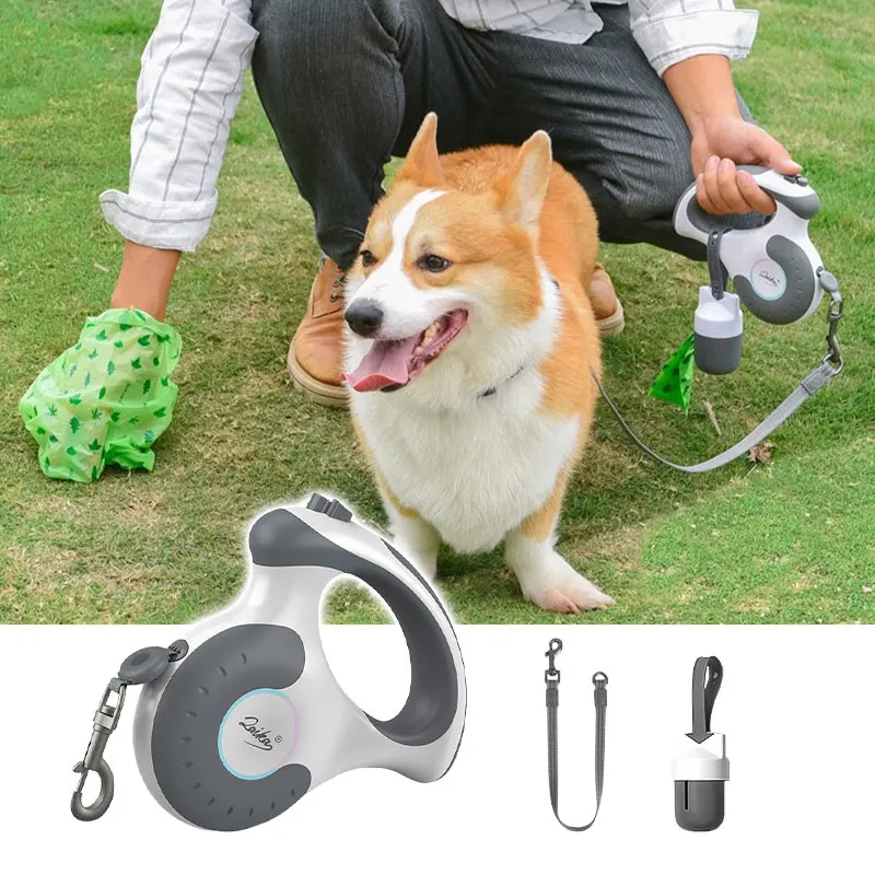 

Multifunction Dog Leash Durable Retractable Pet Lead No Pull Personalized For Dogs Running Training With Waste Bag Dispenser