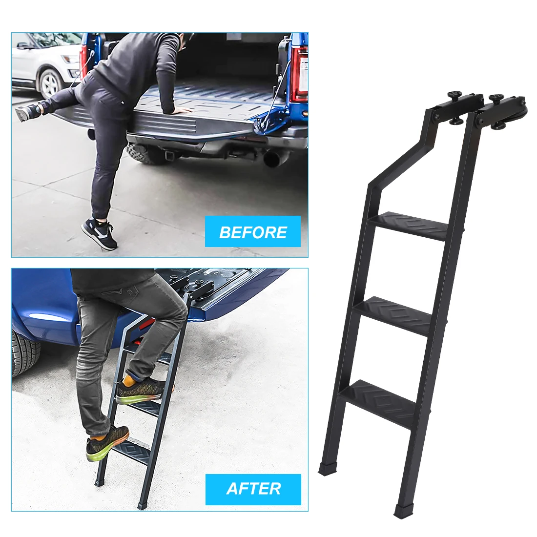 Universal Tailgate Ladder For Pickup Truck Car Rear Door Ladder Tailgate Folding Ladder Auxiliary Ladder 100cm