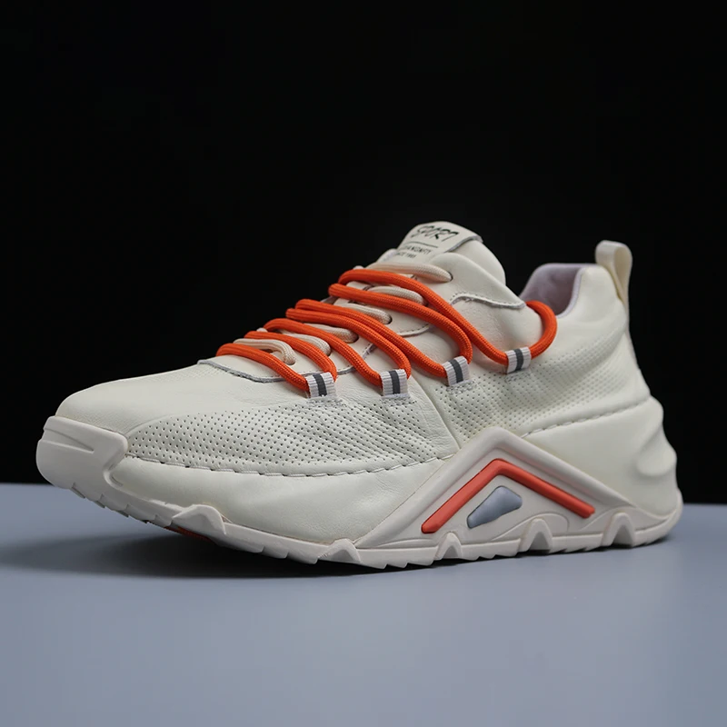 

Europe and America High Street Style Heighten Daddy Shoes Genuine Leather Manual Sewing Sneakers Ins Fashion Sports/Leisur Shoes