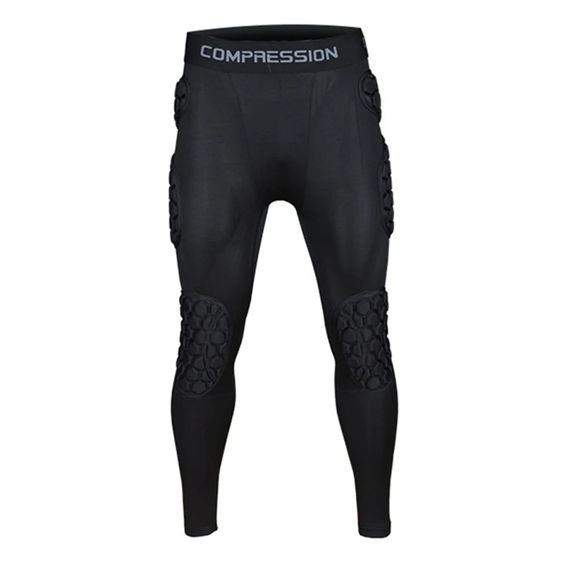 Men Soccer Goalkeeper Training Pants EVA Thicken Sponge Protection Mens Football Rugby Knee Hip Pad Trousers Long Pant