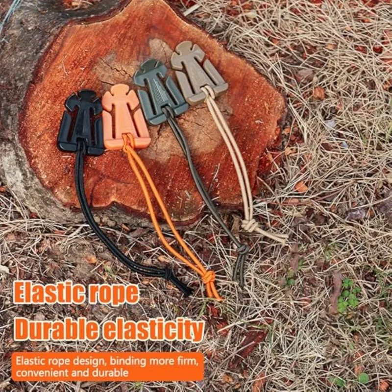 Backpack Buckle Clamp Carabiner Clips Nylon Camping Bag Hanger Hook Outdoor Camp Tube Strap Tactical Elastic Rope Ha