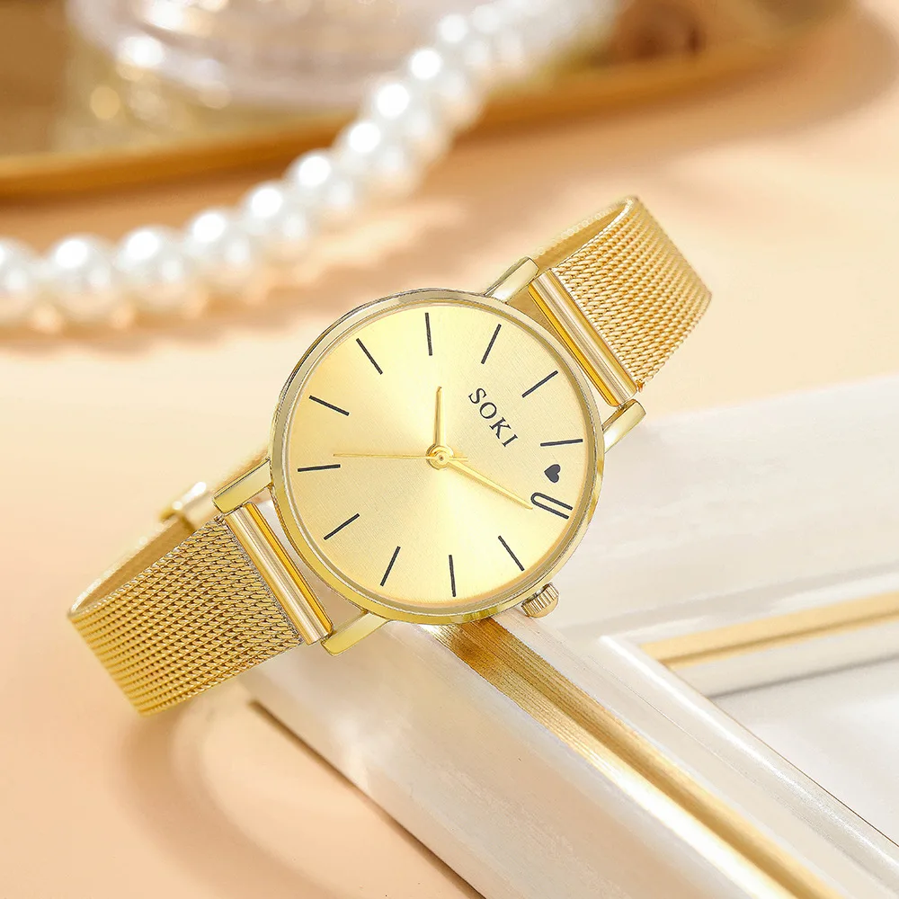 Luxury Women's Quartz Wristwatches Dial Alloy Strap Stainless Steel Female Quartz Watch Ladies Wristwatch Clock for Girl