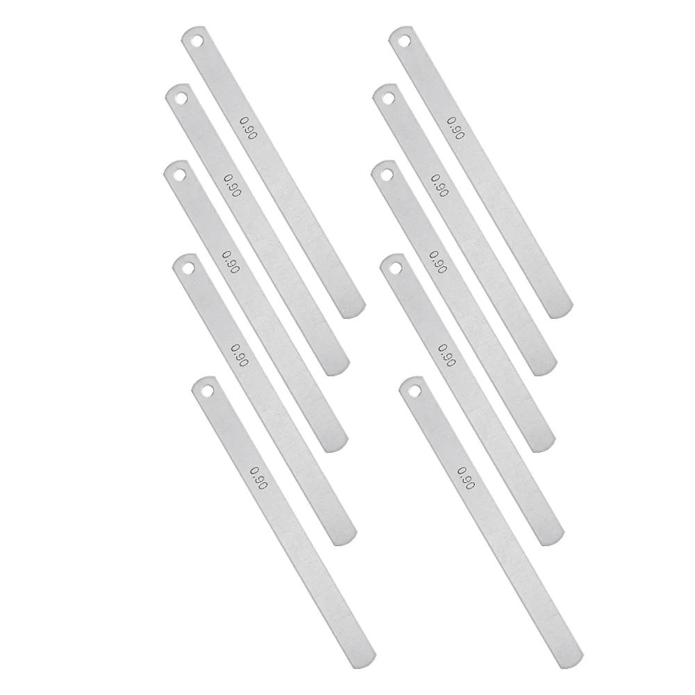 10pcs Metric Steel Feeler Gauge 0.9mm Thickness Filler Gauge Offset Valves For Measuring Valve Clearances Engine Tuning