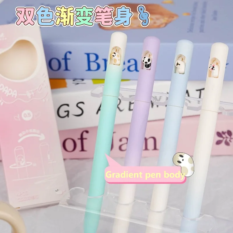 로맨틱 나비 회전 젤 펜, 빠른 건조 카본 블랙 중립 펜, 카와이 시험 연습 쓰기 펜, 0.5mm, 신제품 문구