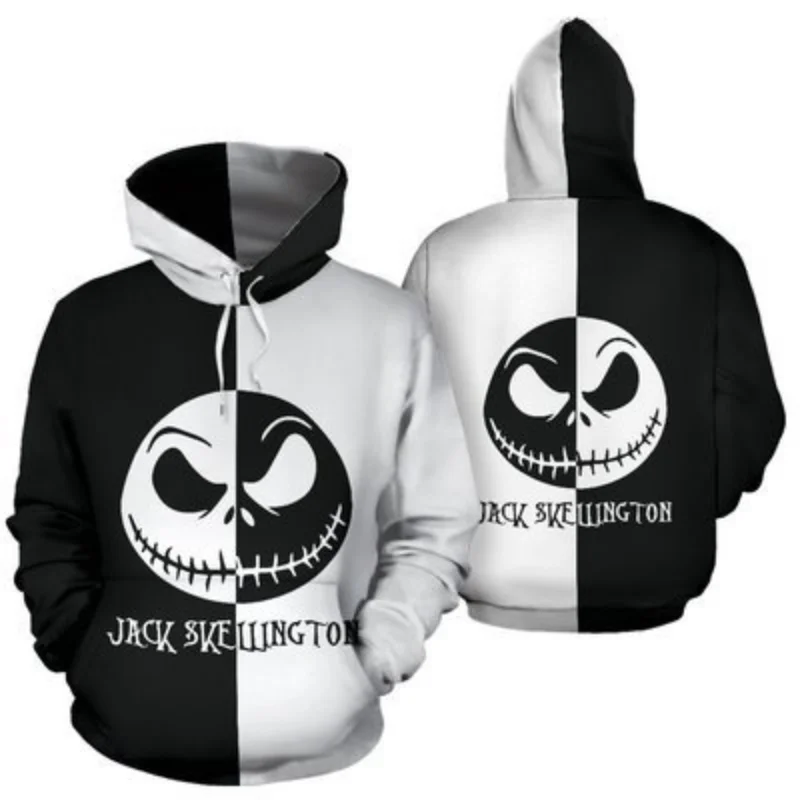 thumbnail image 1 of Sudadera con capucha con estampado 3D de pesadilla antes de Navidad para hombres y mujeres, sudaderas con capucha de Jack Skellington Sally, sudaderas con capucha de Cosplay de terror de Halloween, re, 1 of 5