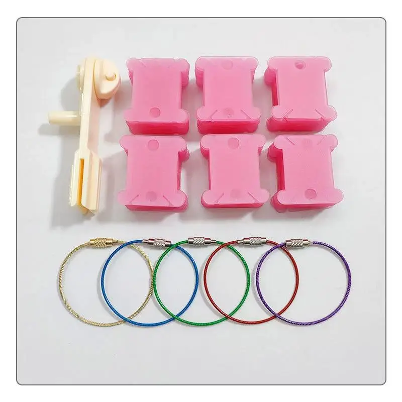 Plastic Floss Bobbins with Floss Bobbin Winder Cross Stitch Card Thread
