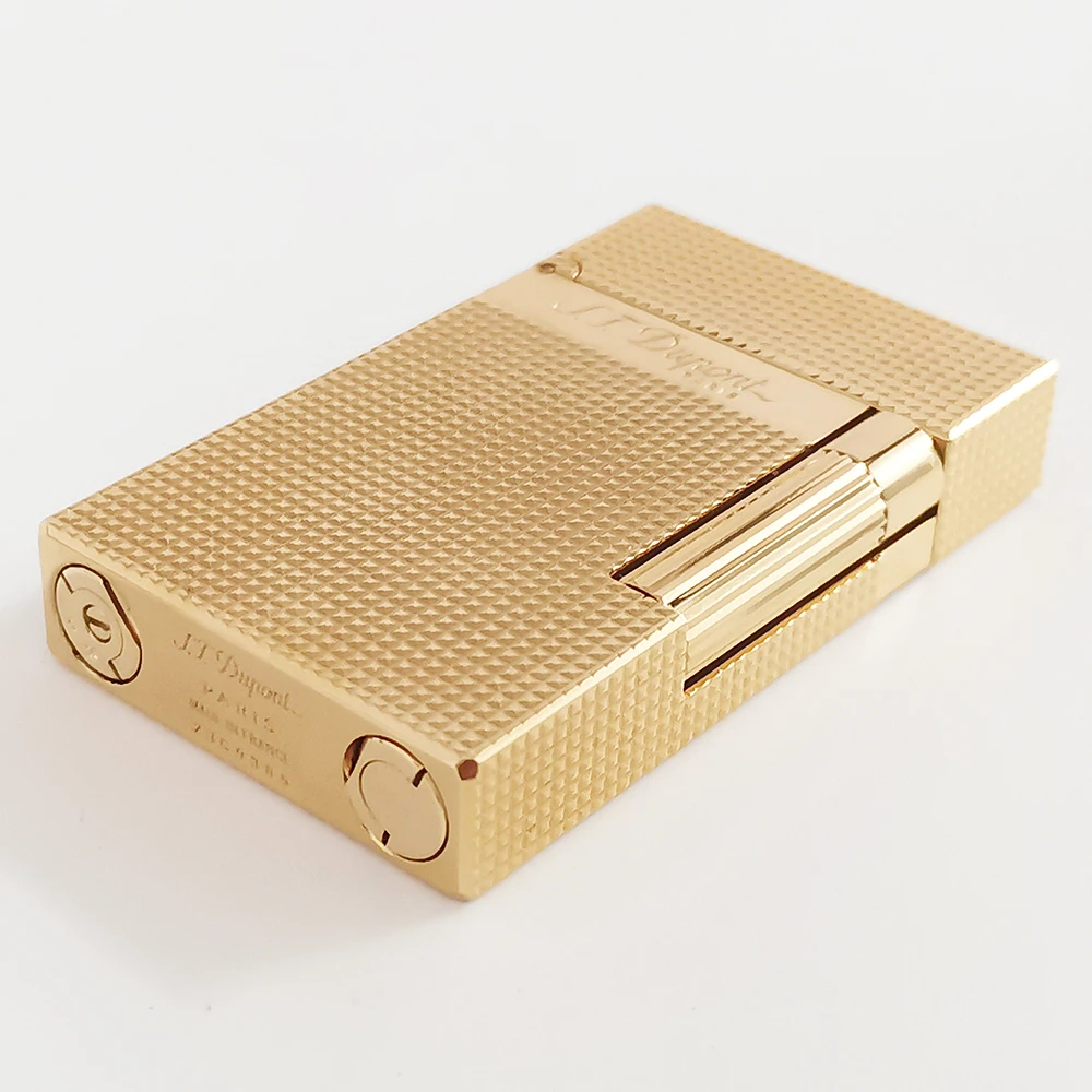 Butane Gas Lighter Luxury Metal Lattice Wide Edge Brand L2