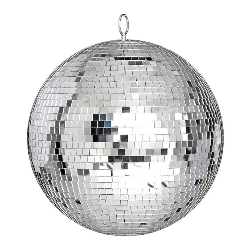 

2X Colorful Stage Lighting Effect 8 Inch 20Cm Disco Mirror Glitter Ball Lightweight Silver Christmas Party Decor
