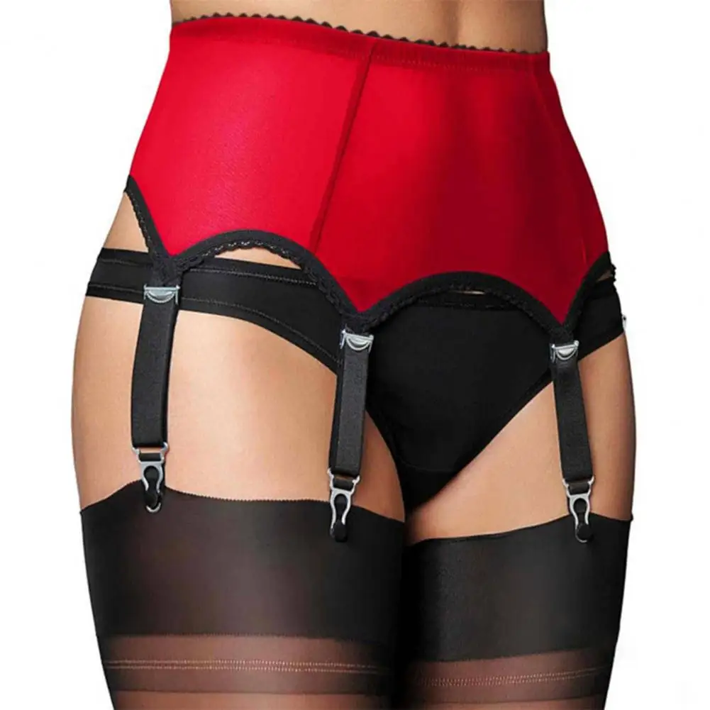 Garter Belt Sexy Perspective Women Adjustable Six Clips Harness For Honeymoon
