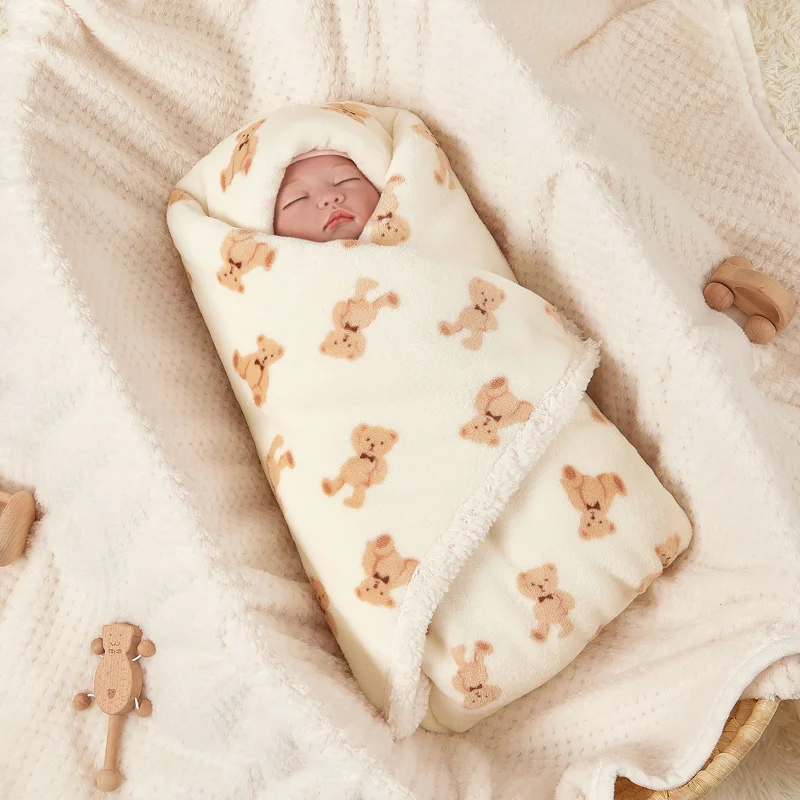 Winter Baby Blanket Fleece Warm Quilt for Newborn Bedding Baby Swaddle Wrap Flannel Lamb Soft Stroller Cover Blanket Manta Bebe