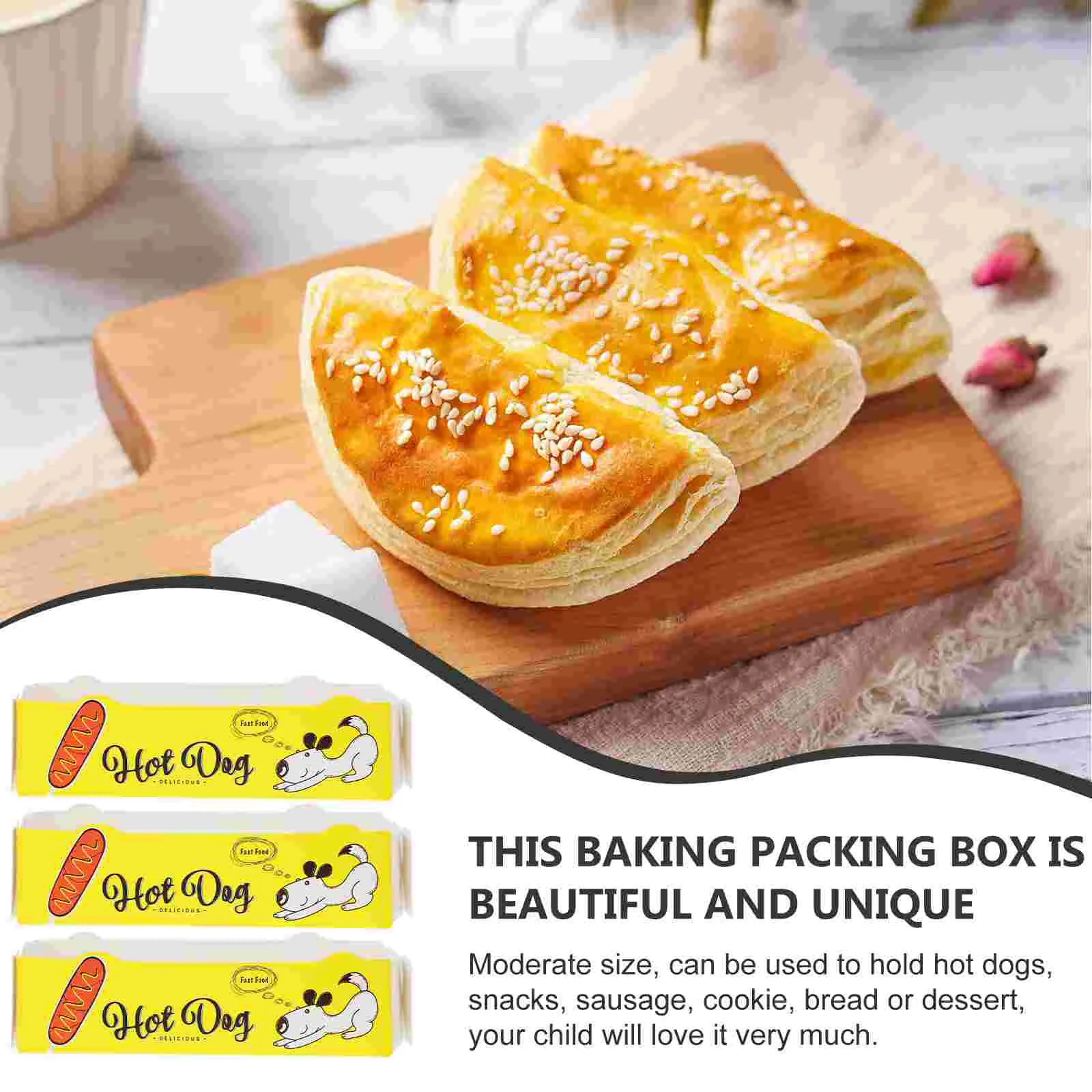 Party tableware disposable food trays 50 Pcs Cardboard Decorative Paper Hot Dog Containers M Food Serving Tray Pack disposable