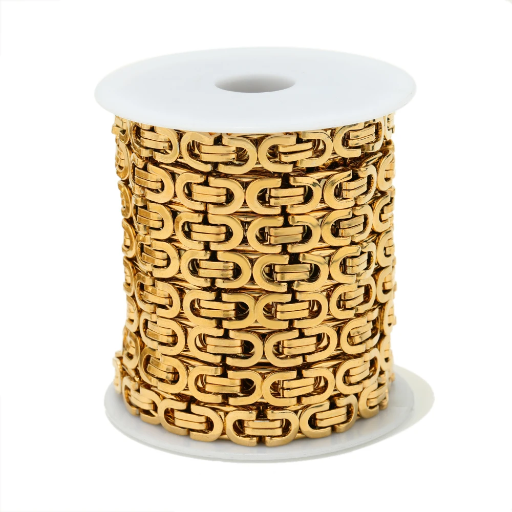 1 Meter Edelstahl, Breite 8/6 mm, klobige große Ketten, flache Gliederketten für DIY klobige dicke Schlossketten, Halsketten, Schmuckherstellung – Detail 4