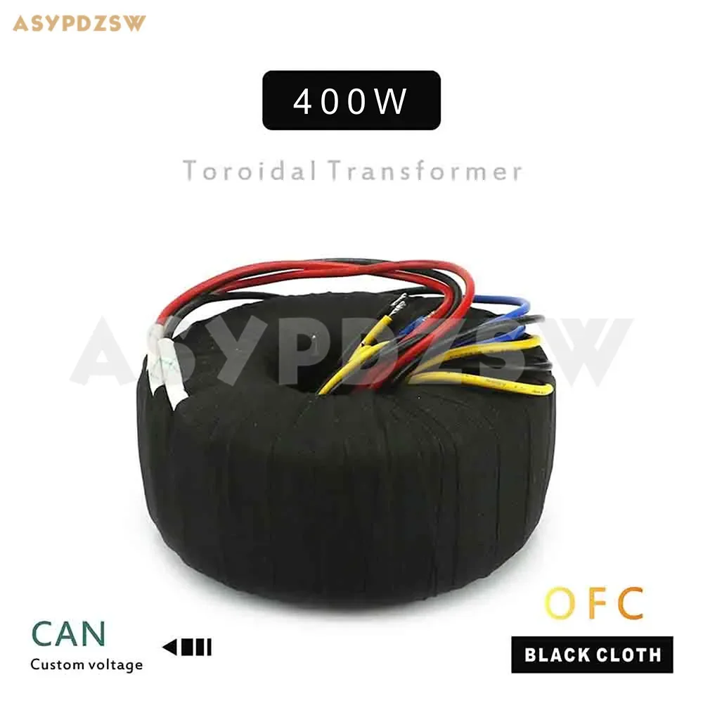 

115V/230V IN 400VA Black cloth OFC Toroidal transformer 400W 28Vx2+12V 36Vx2+12V OUT Accept customized voltage
