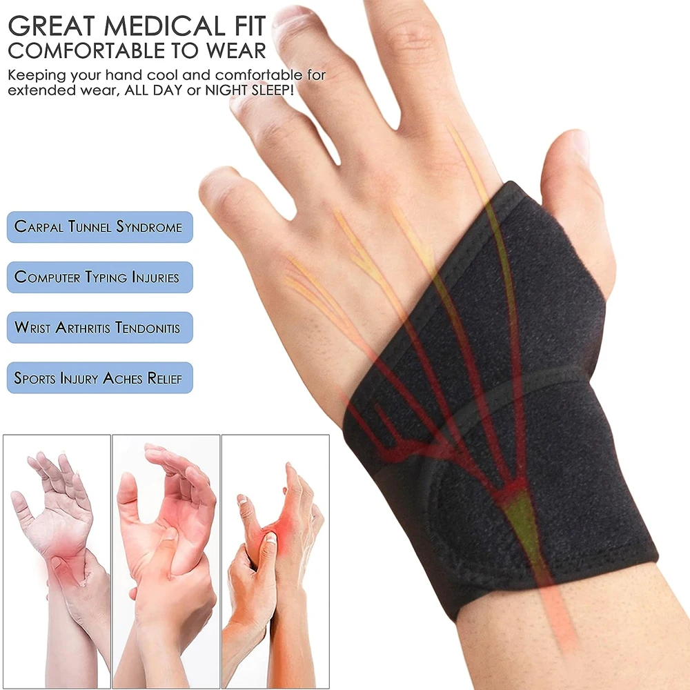 Wrist Support Band Adjustable Wrist Bandage Brace Sports Compression Wraps Gym Training Lifting Gym Orthopedic