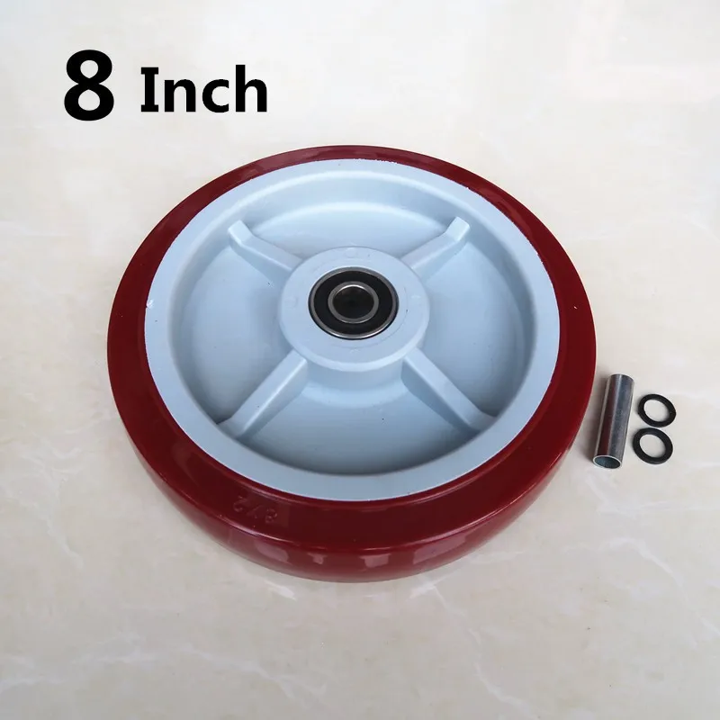 1 Pc 8 Inch Caster Red Medium Heavy Duty Single Wheel Piece Hand