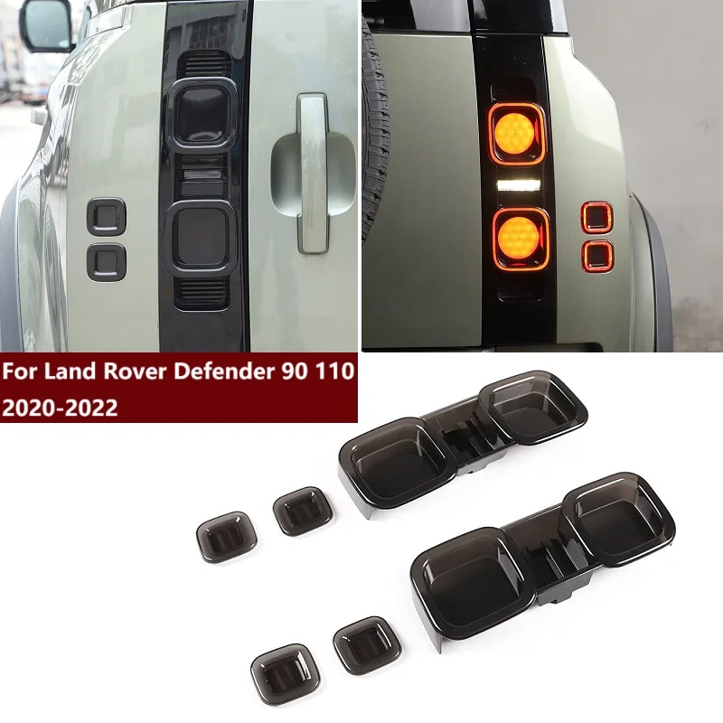 

For Land Rover Defender 90 110 2020 2021 2022 Car Rear Tail Light Cover Brake Light Wide Indicator Cover Trim 6Pcs/Set