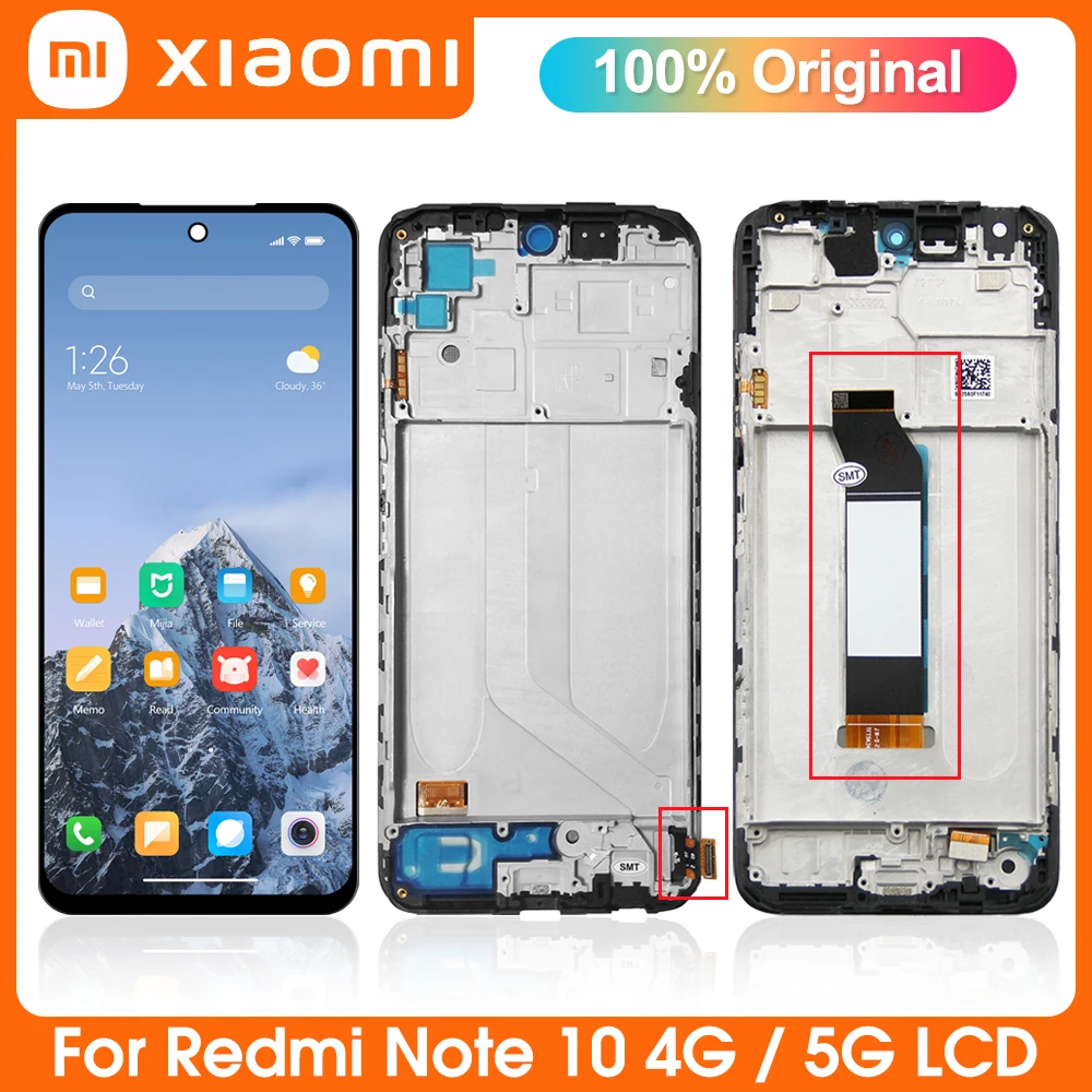 

6.5" Original Xiaomi Redmi Note 10 5G LCD Display Touch Screen Digitizer Assembly For Redmi-Note10 5G M2103K19G, M2103K19C LCD