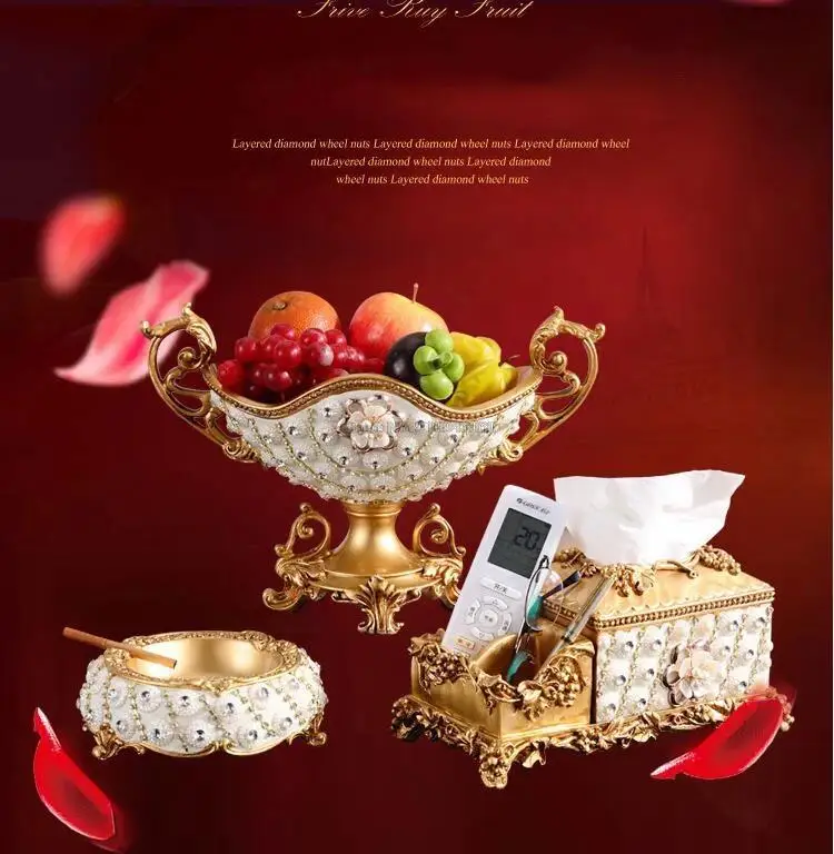 European - style Household Fruit Plate Living Room key-2 Luxury High - end Dried Fruit Plate Table Decoration Set 6