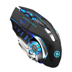 Rechargeable Wireless Silent Bluetooth Gaming Mouse with Backlight (Black)