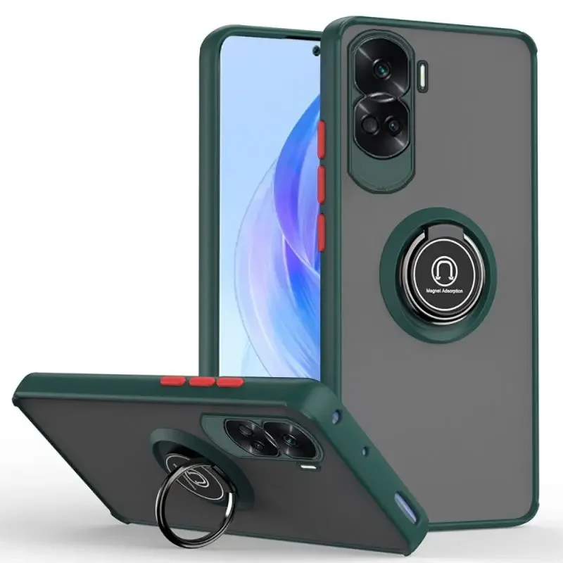Magnetic Ring Holder Shockproof Matte Clear Phone Case