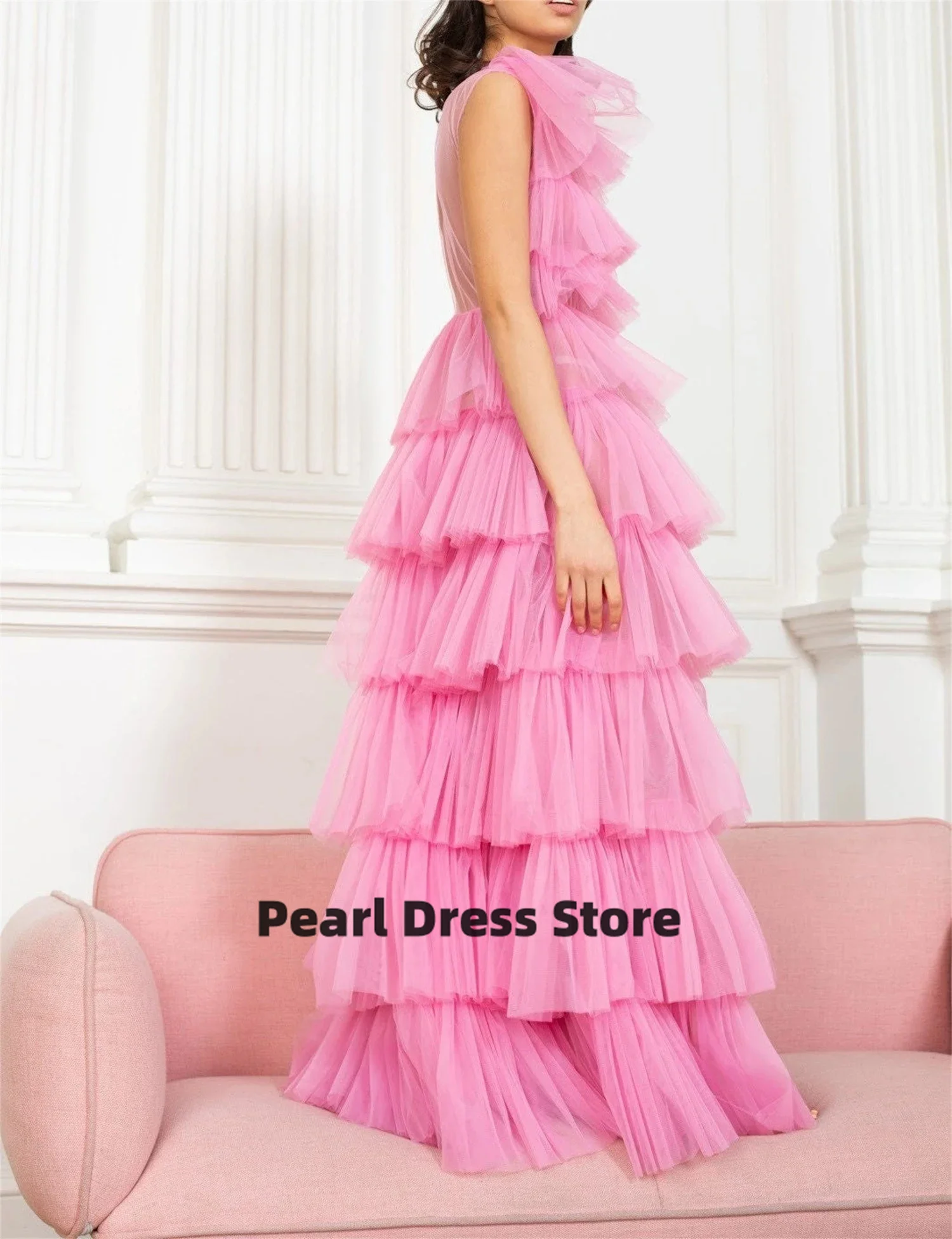 

Bridesmaid Party Dress for Wedding Guest Dresses for Women Evening Dress Layered Mesh New in Dresses Reunion Elegant Gown