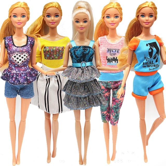 5 pçs conjunto de barbies boneca brinquedo roupas acessórios barbies roupas  para boneca barbie & 1/