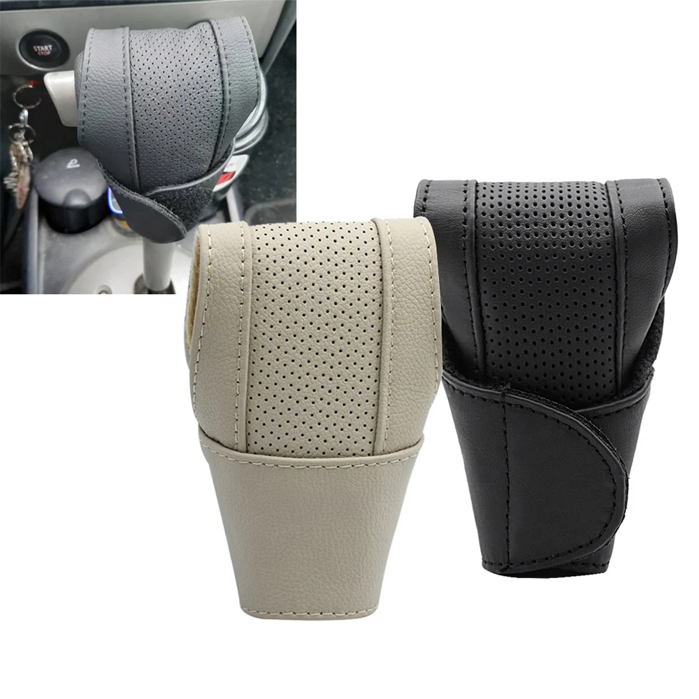 

Anti-Slip Car Gear Head Shift Knob Cover Handle Protector Protective Leather Shift Lever Cover Automobile Decoration Accessories