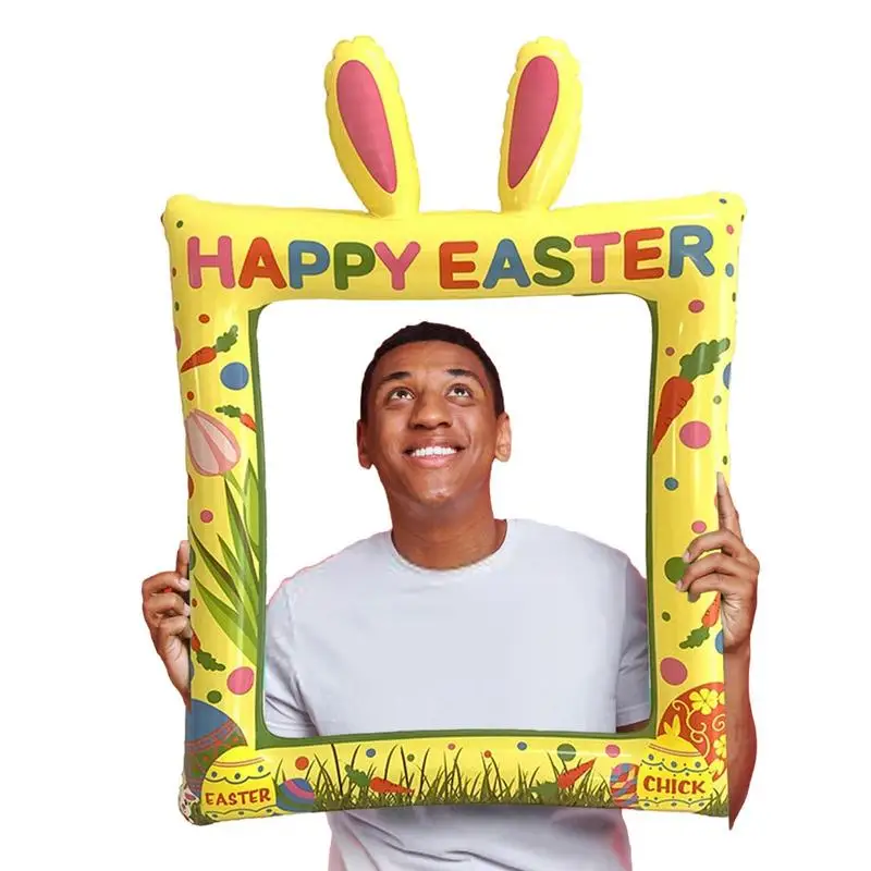 

Easter Photo Booth Prop Selfie Inflatable Frame With Rabbit Ear Decorative Selfie Inflatable Frame Rabbit Ear Selfie Frame For