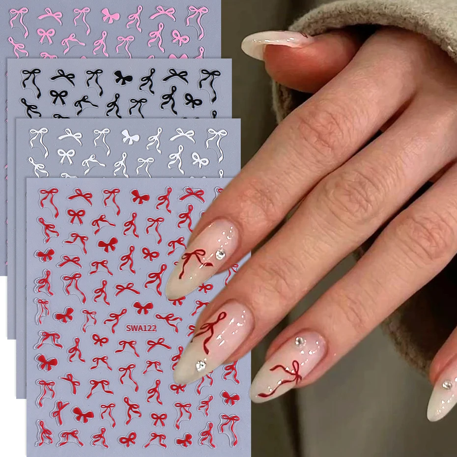 Bowknot Ribbon Nail Stickers 3D Design